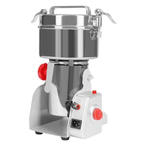 Electric Grain Mill Grinder 1500g Stainless Steel Grinding Machine Commercial Food Grain Mill with High-Pressure Lid 30000r/min High-Speed Dry Grinder for Kitchen (4100W 110V) - size: 1500g electric grain grinder