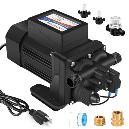 YOUNGTREE Brushless 110V Water Pressure Transfer Pump Continuous Duty 6.0GPM 55PSI On Demand Fresh Water Diaphragm Pump 110 Volt AC for Irrigation Garden Home Pool Car Washing Rain Barrel Industry - size: 6.0GPM-55PSI-110VAC-Brushless