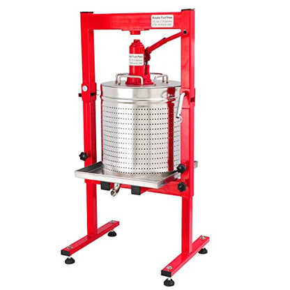 7.93 Gallon / 30L Mosakar Hydraulic Fruit Press. 3 Ton Pressure. Parts contact with Juice are AISI 304 Stainless Steel. Hydraulic Apple Grape Wine Cider Juice Press