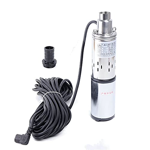 Deep Well Solar Submersible Water Pump DC 48V 280W Electric Farm Ranch Submersible Deep Bore Well Water Pump, Pure Copper Motor, 4.2 GPM Large Flow, 197ft High Lift - color: 48v 280w