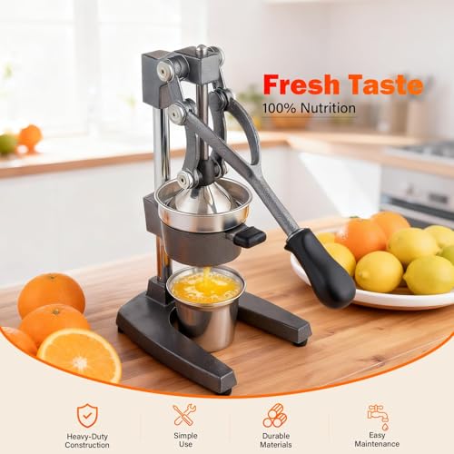 Manual Cast Iron Juicer, Gray Lemon Citrus Squeezer - color: Gray