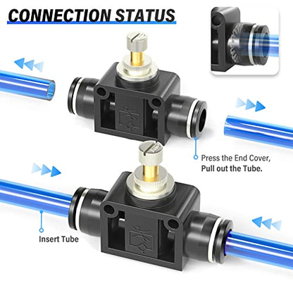 TAILONZ 1/2" SCF-1/2 Flow Control Valve 1pcs - size: 1/2"/Black/1PCS