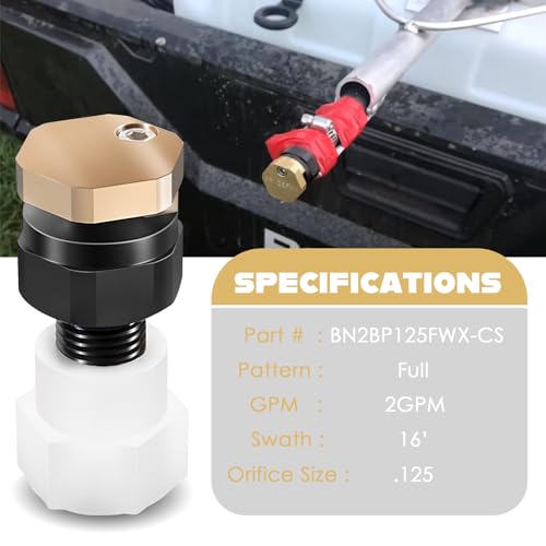 2Pack BN2BP125FWX-CS Boomless Sprayer Nozzle, 16ft Full Broadcast Spray, 2G - size: 2 Pack