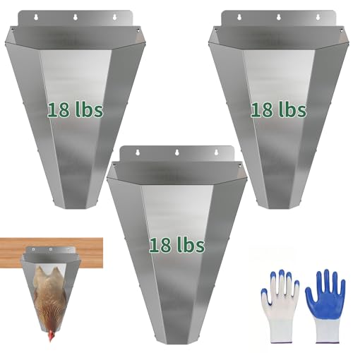 Large Chicken Cone for Butchering 3 Pack, Stainless Steel Kill Cones - size: 3pack-Large