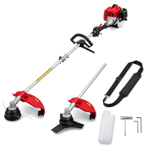 26cc Gas Powered String Trimmer, 3IN1 Weed Wacker, Edger & Brush Cutter - color: Black