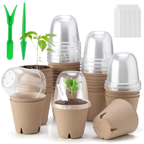 36 Set 3.15 Inch Peat Pots Plant Starters for Seedling with Humidity Dome