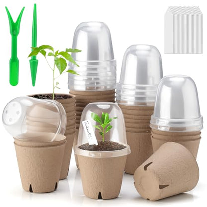 36 Set 3.15 Inch Peat Pots Plant Starters for Seedling with Humidity Dome