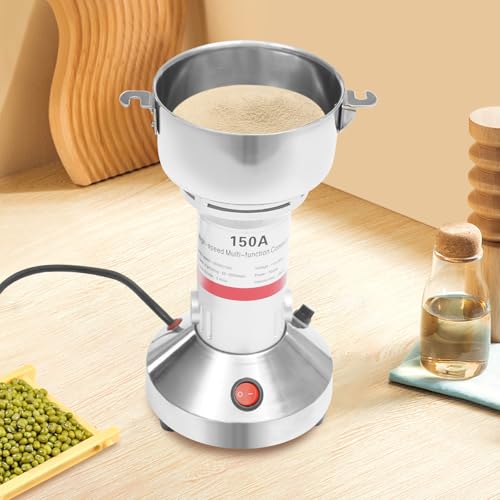 Electric Grain Mill Grinder,Food Grinder for Home and Commercial, Countertop Grain Mill for Dry Spice Herbs Grains Coffee Rice Pepper (150g/0.33lbs) - size: 150g/0.33lbs