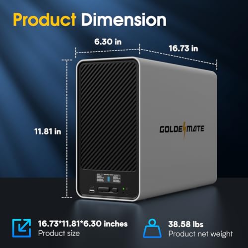 GOLDENMATE 2000VA/1600W Lithium UPS Battery Backup & Surge Protector, White - color: White, size: 2000va/1600w