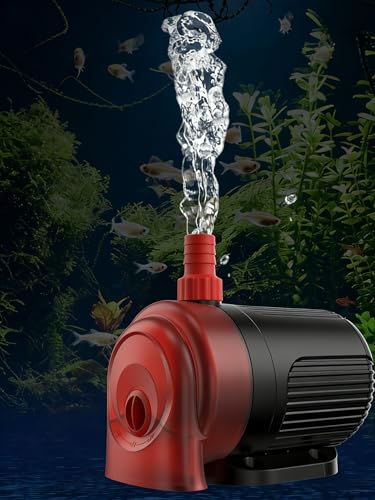 ABS Low Suction Submersible Pump 800L/H 1M Head, Multi-use Circulation Drain Pump for Aquarium Pond Fountain Irrigation