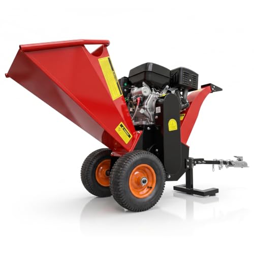 Wood Chipper 5'' Gas Powered Engine 15HP 20:1 Reduction Ratio