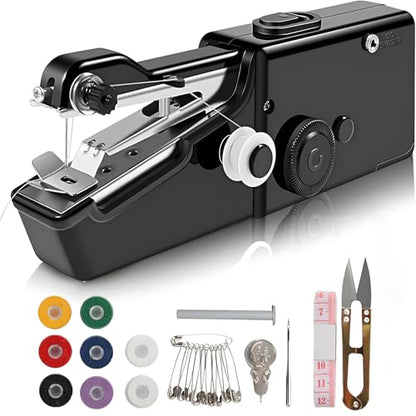 Handheld Sewing Machine,Mini Electric Hand-held Cordless Portable Sewing Machine for Beginners,Easy to Use and Fast Stitch Suitable for DIY,Clothes