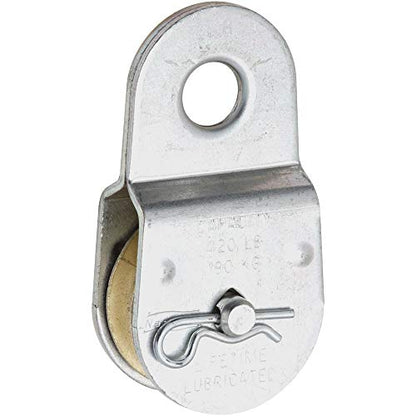 National Hardware Fixed Single Pulley, 1-1/2 in, Die Cast Zinc, Zinc Plated - size: 1-1/2"