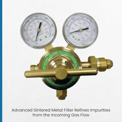 Flame Tech Nitrogen Regulator for Argon Gas, High-Pressure Piston