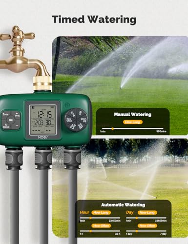 MOES 3 Zone Sprinkler Timer for Garden Hose,Brass Inlet Water Timer - size: 3 Outlet