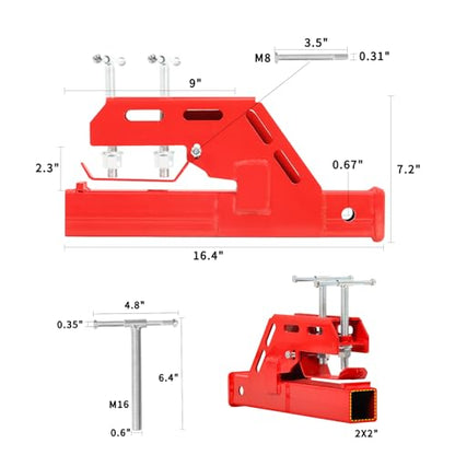 Clamp on Tractor Bucket Trailer Hitch Attachment Red 1PC - color: red