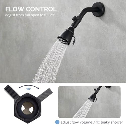 Angle Simple Shower Valve, Water Flow Control Shut Off Valve, Matte Black - color: Matte Black