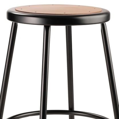 National Public Seating 24" High Heavy Duty Steel Stool, Black - color: Black, size: 24"
