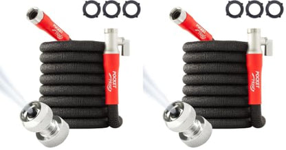 Pocket Hose 50 FT Silver Bullet 2.0 Expandable Garden Hose w/Turbo Shot Nozzle, AS SEEN ON TV, Lead-Free, Solid Aluminum Connectors, Easy On/Off Valve, Kink-Free, Leak-Proof (Pack of 2) - size: 50 FT (Pack of 2)