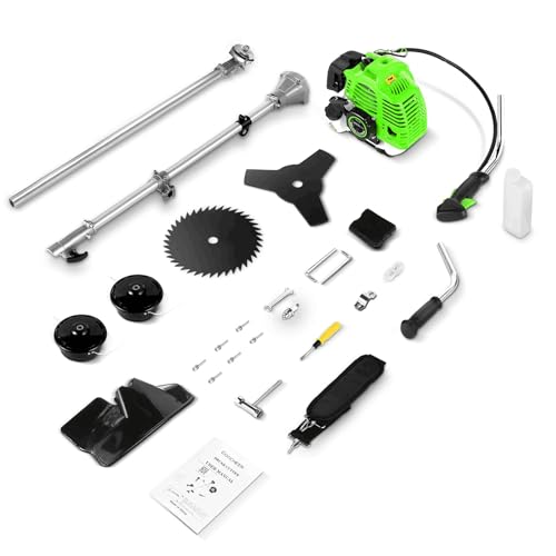Gas Powered Weed Wacker 4 in 1, 58cc Brush Cutter, String Trimmer, Green - color: Green