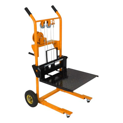 APOLLOLIFT Material Lift Winch Stacker, 440lbs Cap. 35.4" Lifting Height - color: Yellow-winch, size: 440LBS