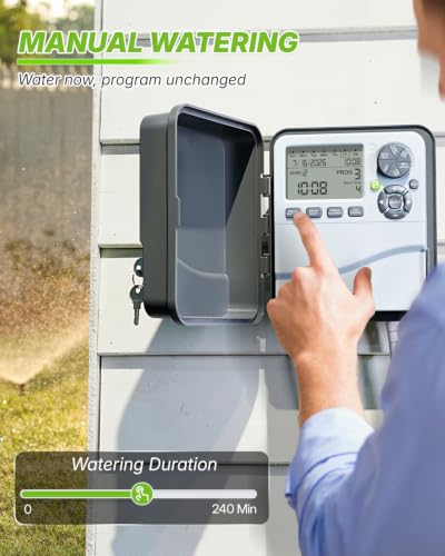 RAINPOINT Sprinkler Controller 12 Zone Programmable, Indoor/Outdoor Automatic Irrigation System, Irrigation Controller with Rain Delay, Manual Watering & Seasonal Adjustment