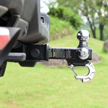 Trailer Hitch Tri-Ball Hitch with Hook, Tactical Tow Ball Hitch, Fits 2-inch Hitch Receiver, Chrome Triple Balls with Hitch Pin and Clip - color: Chrome, size: Ball with pin
