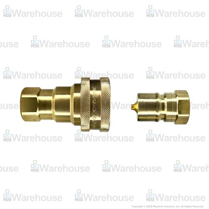 Genuine Dixon H-Series 1/2" ISO-B Hydraulic Quick Disconnect Kit - (1ct.) 4HF4-B | (1ct.) H4F4-B | (2ct.) 4HDP-H4DC – Brass | Female NPTF QDC | 3000 PSI Working Pressure (1/2" x 1/2" FNPTF) - size: 1/2" x 1/2" FNPTF