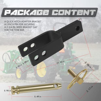 Camoo Versatile Quick Hitch Adapter Fit for Category 1, 3-Point Quick Hitch - size: Adapter