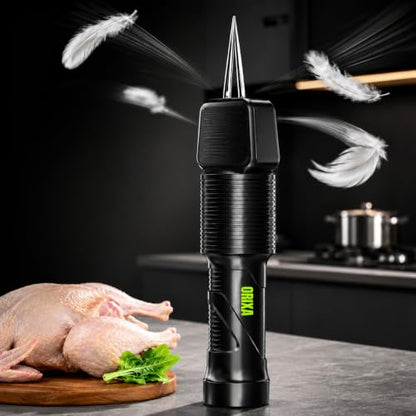 ORIXA Heavy-Duty Electric Chicken Plucker, High-Power Cordless Poultry Feather Remover with Auto-Adjusting 304 Stainless Steel Tweezer Head, Rechargeable for Chicken, Duck & Goose