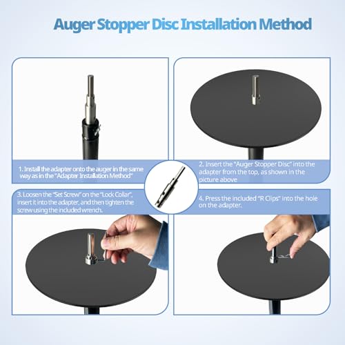 Neeki Two Stage Auger Adapter, Ice Auger Drill Adapter for 1/2" Hand Drills