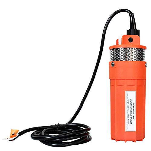 ECO-WORTHY 24V Submersible Deep Well Water Pump with 10ft Cable 1.6GPM 4'' 5A, Max Lift 230ft/70m, DC Pump/Alternative Energy Solar Battery Farm & Ranch Submersible Deep Well Pump - size: 24v 96w Well Pump