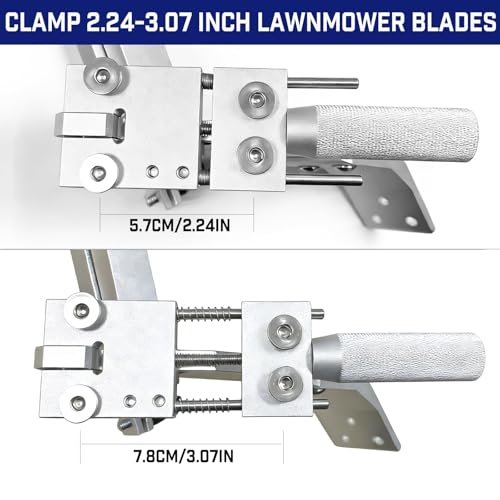 Lawn Mower Blade Sharpener Balancer Jig Left Right Grinding Tool Kit,White - color: White