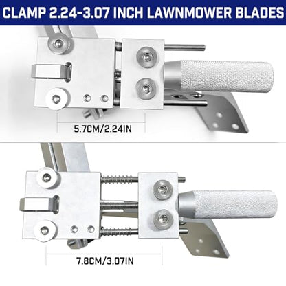 Lawn Mower Blade Sharpener Balancer Jig Left Right Grinding Tool Kit,White - color: White