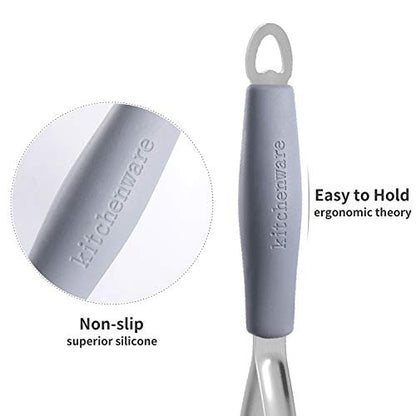 Joyoldelf Heavy Duty Stainless Steel Potato Masher, Professional Integrated Masher Kitchen Tool & Food Masher/Potato Smasher with Silicone Handle, Perfect for Bean, Vegetable, Fruits, Avocado, Meat - color: Gray