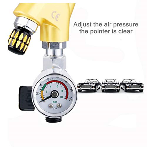 Air Adjusting Regulator Valve with Pressure Gauge for Spray Gun and Air Tools (1/4” NPT)