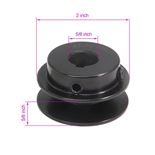 AK20-5/8 Bore Single Groove Web Sheave 2" OD 5/8" Bore V Belt Sheave Cast Iron - size: 5/8"Bore-2"OD