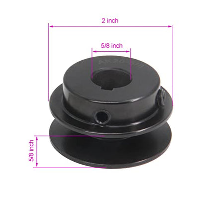 AK20-5/8 Bore Single Groove Web Sheave 2" OD 5/8" Bore V Belt Sheave Cast Iron - size: 5/8"Bore-2"OD