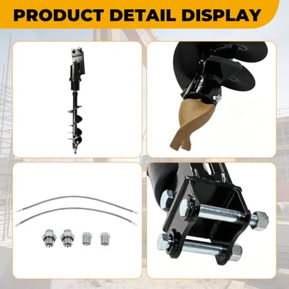200mm Hydraulic Auger Compatible with 1-1.5 Ton Mini Excavator