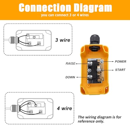 ParnicoTech 3 Wire Dump Trailer Remote Control Switch,12V DC Up‑Down Control Switch for Single Acting Hydraulic Pump Power Unit,Dump Truck Trailer Hoist Lift Gate Controller - color: 3-switch