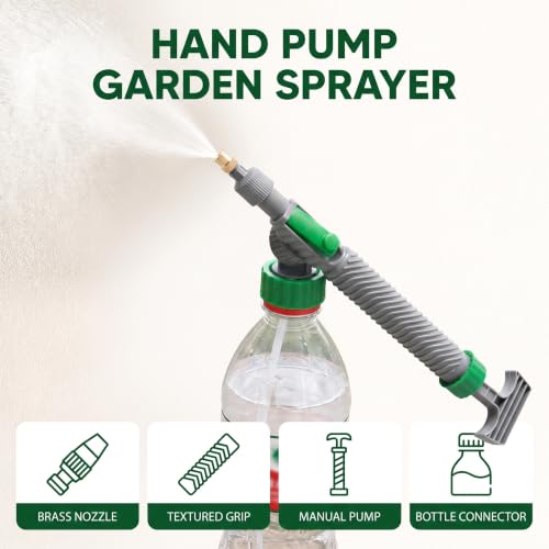 Handheld Sprayer - High Pressure Air Pump Manual Sprayer with Adjustable Nozzle - Garden Pump Sprayer - Hand Pump Sprayer Pressure Sprayer Top for Home Lawn Garden Watering Lawn and Garden Sprayers