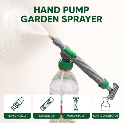 Handheld Sprayer - High Pressure Air Pump Manual Sprayer with Adjustable Nozzle - Garden Pump Sprayer - Hand Pump Sprayer Pressure Sprayer Top for Home Lawn Garden Watering Lawn and Garden Sprayers