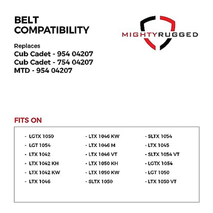 MightyRugged 954-04207 Cub Cadet Drive Belt Replacement - 79.3" - Heavy-Duty, Durable, Aramid Cord Drive Belt for Cub Cadet LTX 1042, LTX 1045, LTX 1046, LTX 1050, LTX 1054, SLTX 1050, SLTX 1054 - size: 79.3" x 1/2"