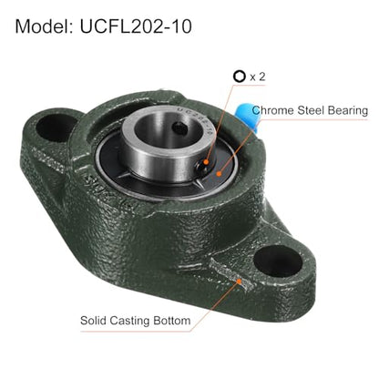 uxcell 2pcs UCFL202-10 Pillow Block Bearings 5/8 in Bore Self Alignment - size: UCFL202-10