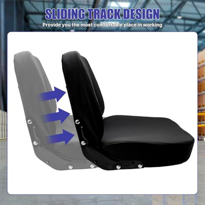 Universal Tractor Seat, Forklift Seat with Adjustable Back & Slide for Mower, Excavator, Skid Loader