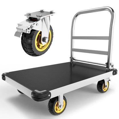 2500 lb Extra Large Platform Truck, 44" x 28" Foldable Flatbed Cart - size: 44" x 28"