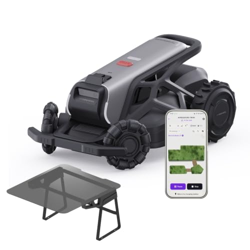 AIRSEEKER TRON SE with Garage, Robot Lawn Mowe,r Wire-Free,Lawn Mower Reception 0.37 Acre,Antenna-Free NetRTK+AI Vision,65% Slope 140° Obstacle Detection,80 Multi-Zone Management, IPX6 Waterproof,10Ah