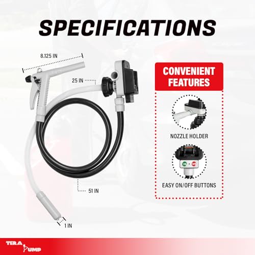 TERA PUMP Cordless Battery Powered Liquid Transfer Pump (4.0 GPM) - style: Manual Nozzle