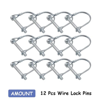 12-Pack Safety Coupler Hitch Pins with Round Loop 1/4 x 1-3/4 Inch - size: 1/4 x 1-3/4