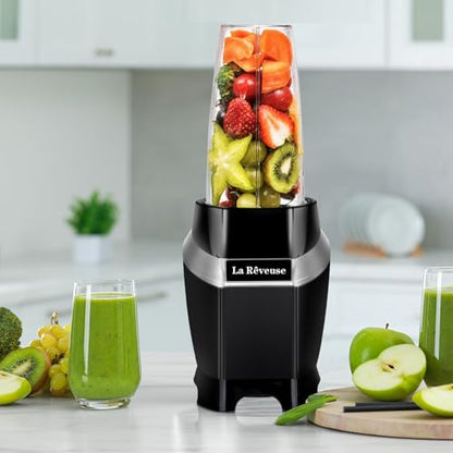 La Reveuse 1000W Power Blender For Smoothies, Shakes, Frozen Drinks, Black - color: Black